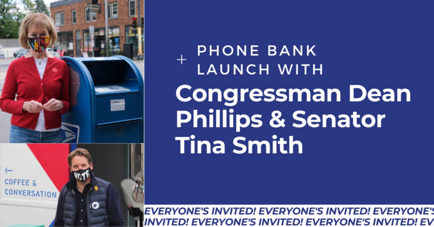 Dean Phillips and Tina Smith phone bank