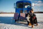 A supporter and her dog on the Lake Minnetonka ice. A supporter and her dog on the Lake Minnetonka ice.